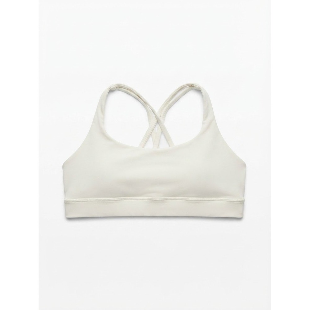 Lululemon Free to Be Bra Women 6 Off White Excellent Strappy Yoga Sport